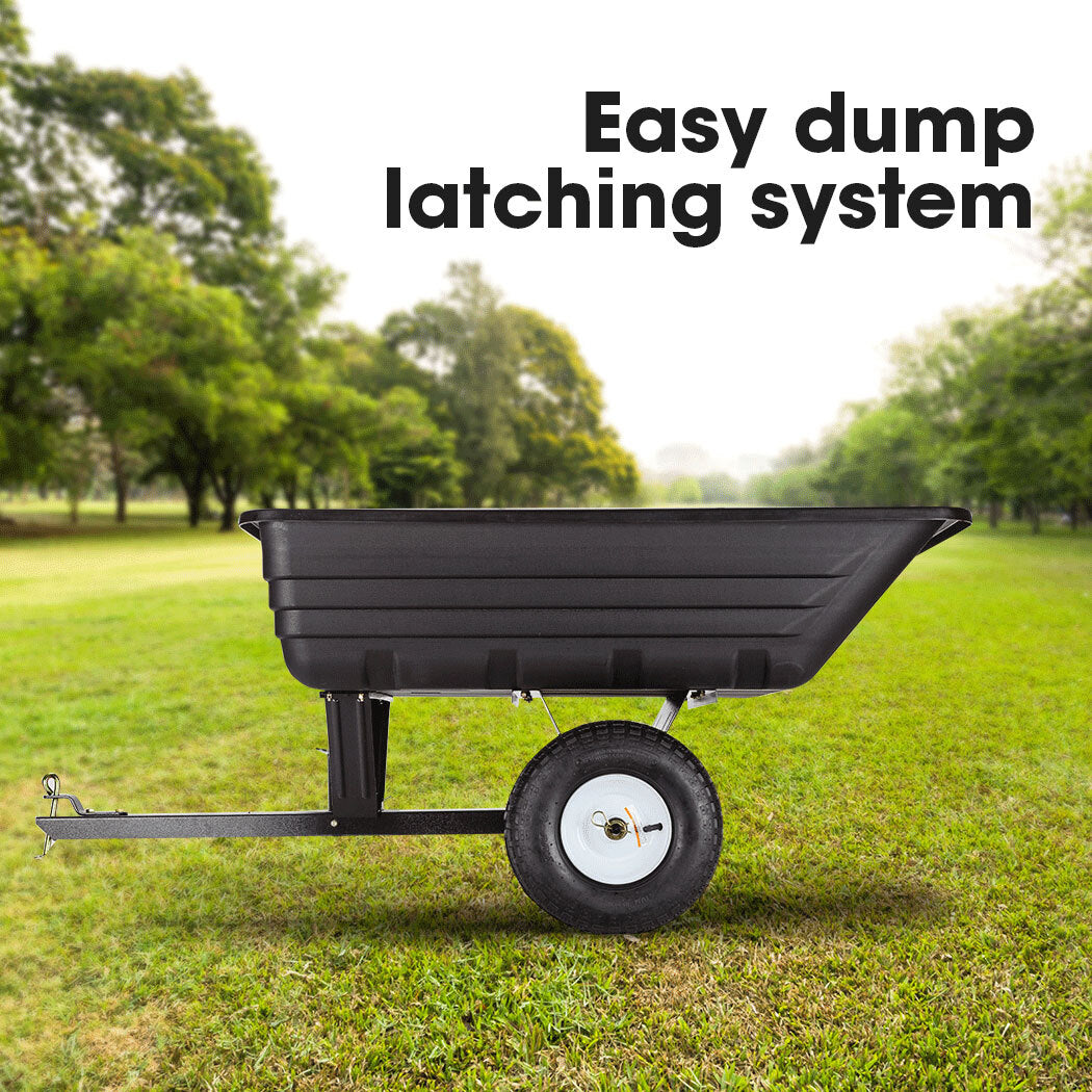 Heavy-Duty Poly Dump Cart with 181kg Capacity and Tipping Latch for ATVs