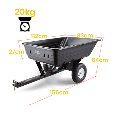 Heavy-Duty Poly Dump Cart with 181kg Capacity and Tipping Latch for ATVs