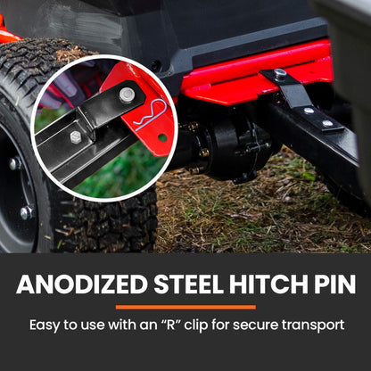 270kg Capacity Metal Dump Cart for Ride-on Mowers with 16x4 Pneumatic Tyres
