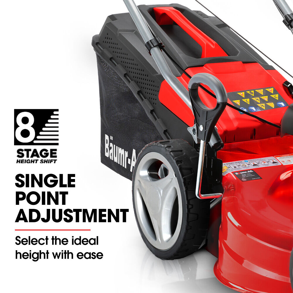 18' 150cc Lawn Mower, 8 Heights, Steel Deck, Cup Holder, 4-Stroke Engine