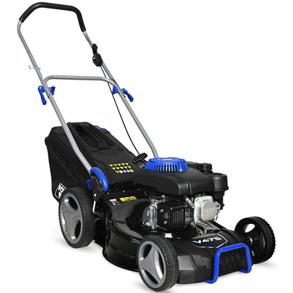 18 Meter Steel Deck Petrol Lawnmower, 150cc 4-Stroke, 8 Cutting Heights