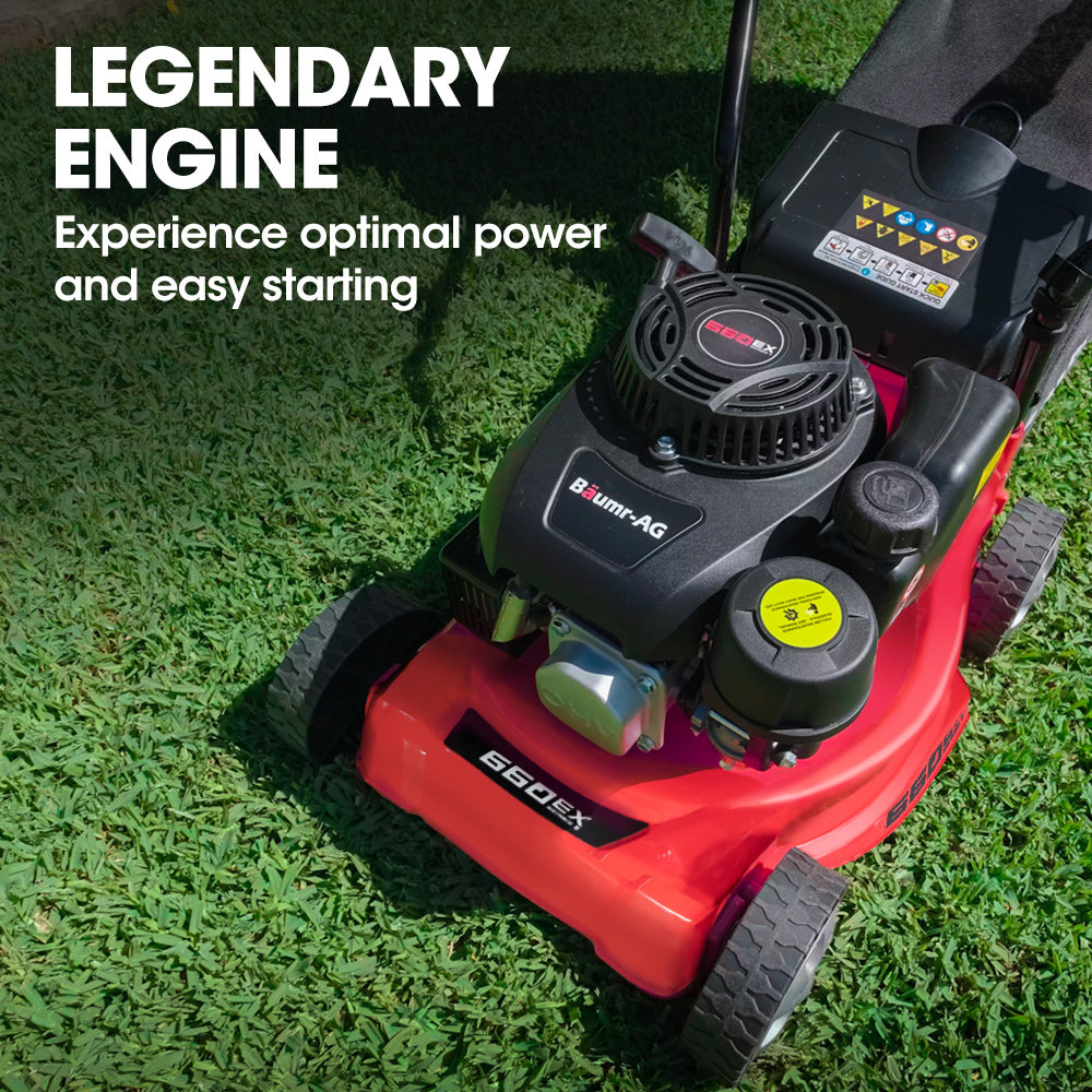 Petrol Lawn Mower 139cc 0.4m Deck with 35L Catcher, 4-Stroke Engine