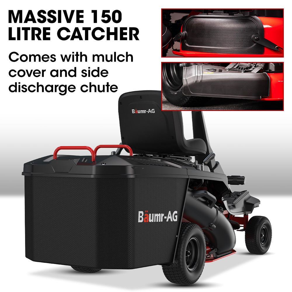 Compact 0.6m Ride-On Mower with Electric Start, 6HP Engine, Adjustable Heights
