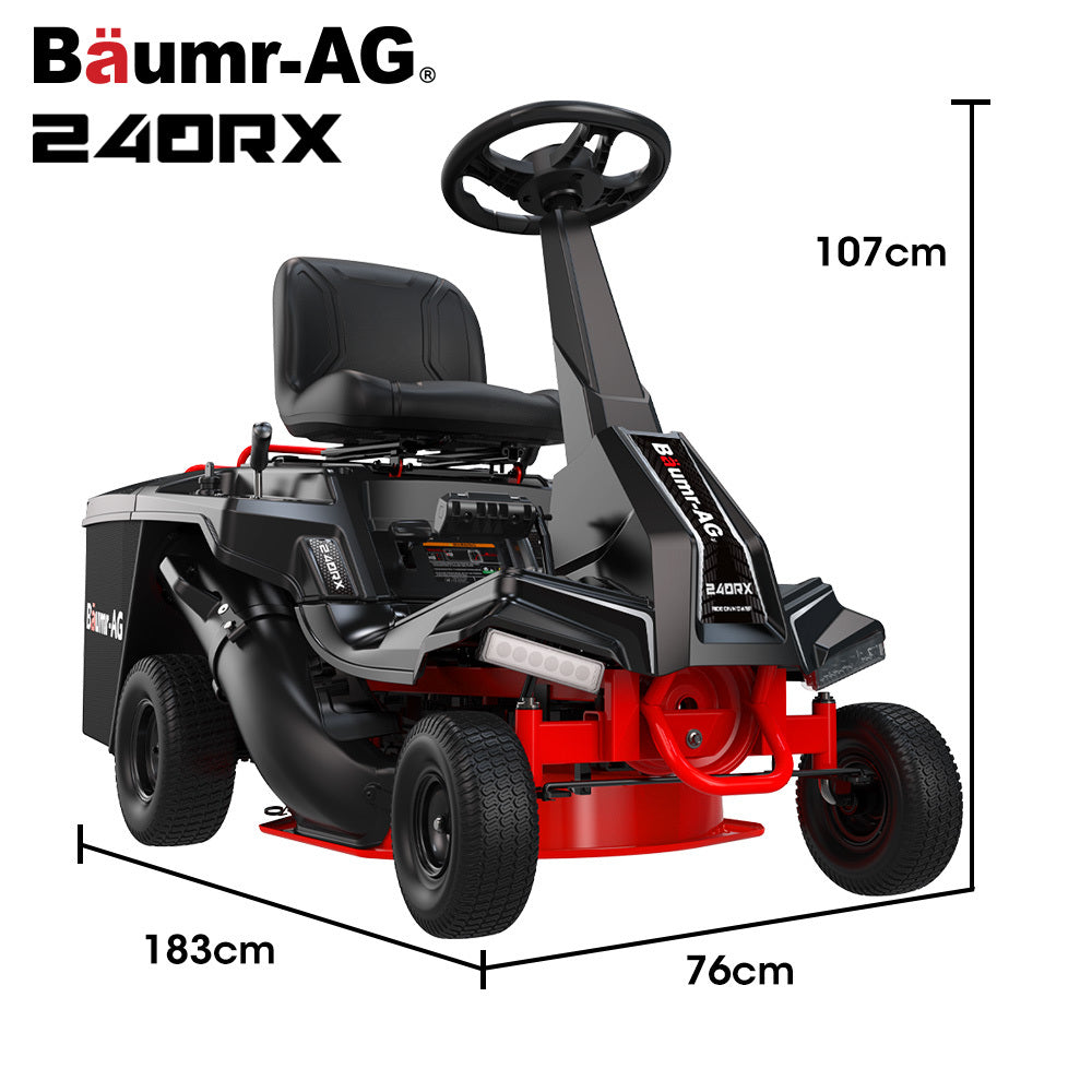 Compact 0.6m Ride-On Mower with Electric Start, 6HP Engine, Adjustable Heights
