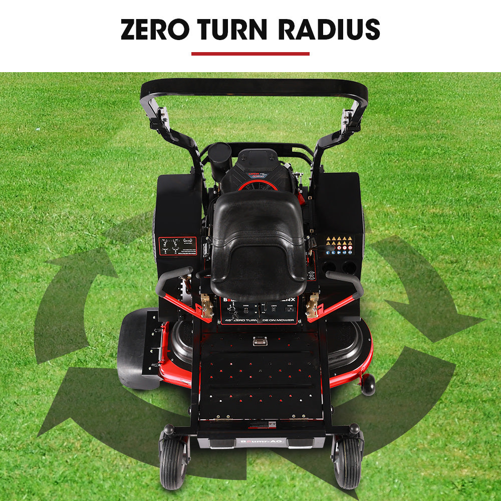 48" Zero Turn Ride-On Mower, 24HP 803cc V-Twin Engine, Electric Start System
