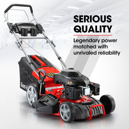 Petrol Lawn Mower 220cc 0.45m 4-Stroke Self-Propelled with 4-in-1 Functionality