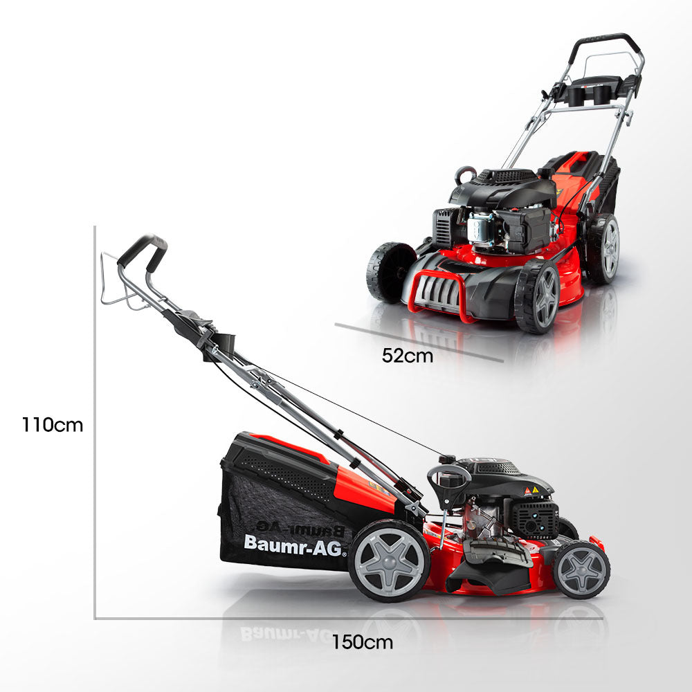 Petrol Lawn Mower 220cc 0.45m 4-Stroke Self-Propelled with 4-in-1 Functionality
