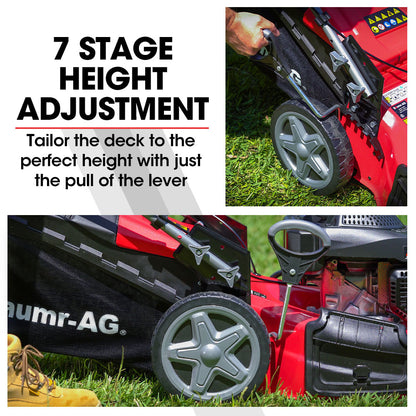 Self-Propelled 220cc Petrol Lawn Mower with 0.5m Steel Deck & 4-in-1 Functionality