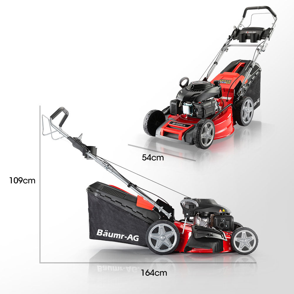 Self-Propelled 220cc Petrol Lawn Mower with 0.5m Steel Deck & 4-in-1 Functionality