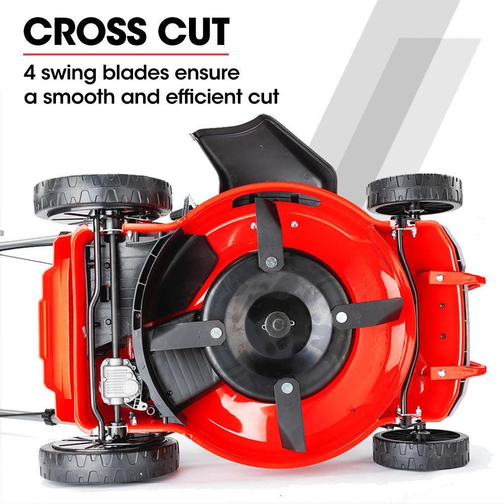 Self-Propelled 220cc Petrol Lawn Mower with 0.5m Steel Deck & 4-in-1 Functionality