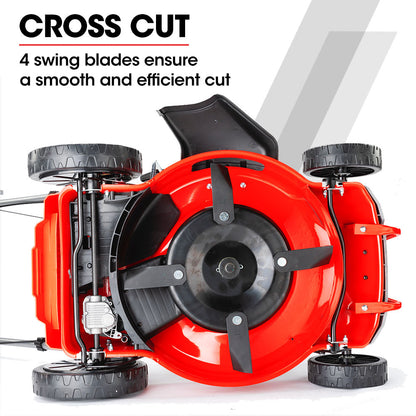 Self-Propelled 220cc Petrol Lawn Mower with 0.5m Steel Deck & 4-in-1 Functionality