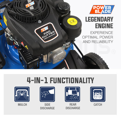 18" 175cc Self-Propelled 4-in-1 Petrol Lawnmower with Steel Deck & Electric Start