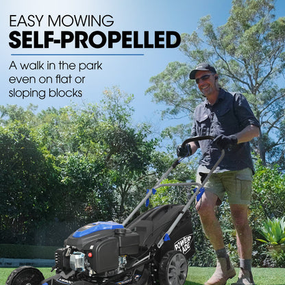 20m Self-Propelled Lawn Mower, 200cc, 7-Height, Steel Deck, 4-Stroke Engine