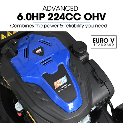 224cc Self-Propelled Lawn Mower, Electric Start, 0.56m Cut Width, 60L Catcher
