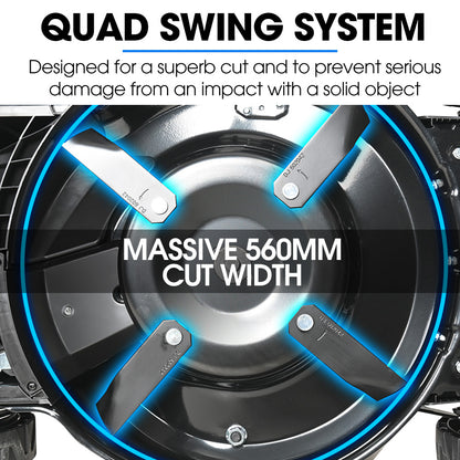 224cc Self-Propelled Lawn Mower, Electric Start, 0.56m Cut Width, 60L Catcher