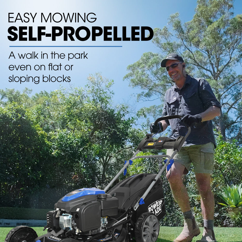 224cc Self-Propelled Lawn Mower, Electric Start, 0.56m Cut Width, 60L Catcher