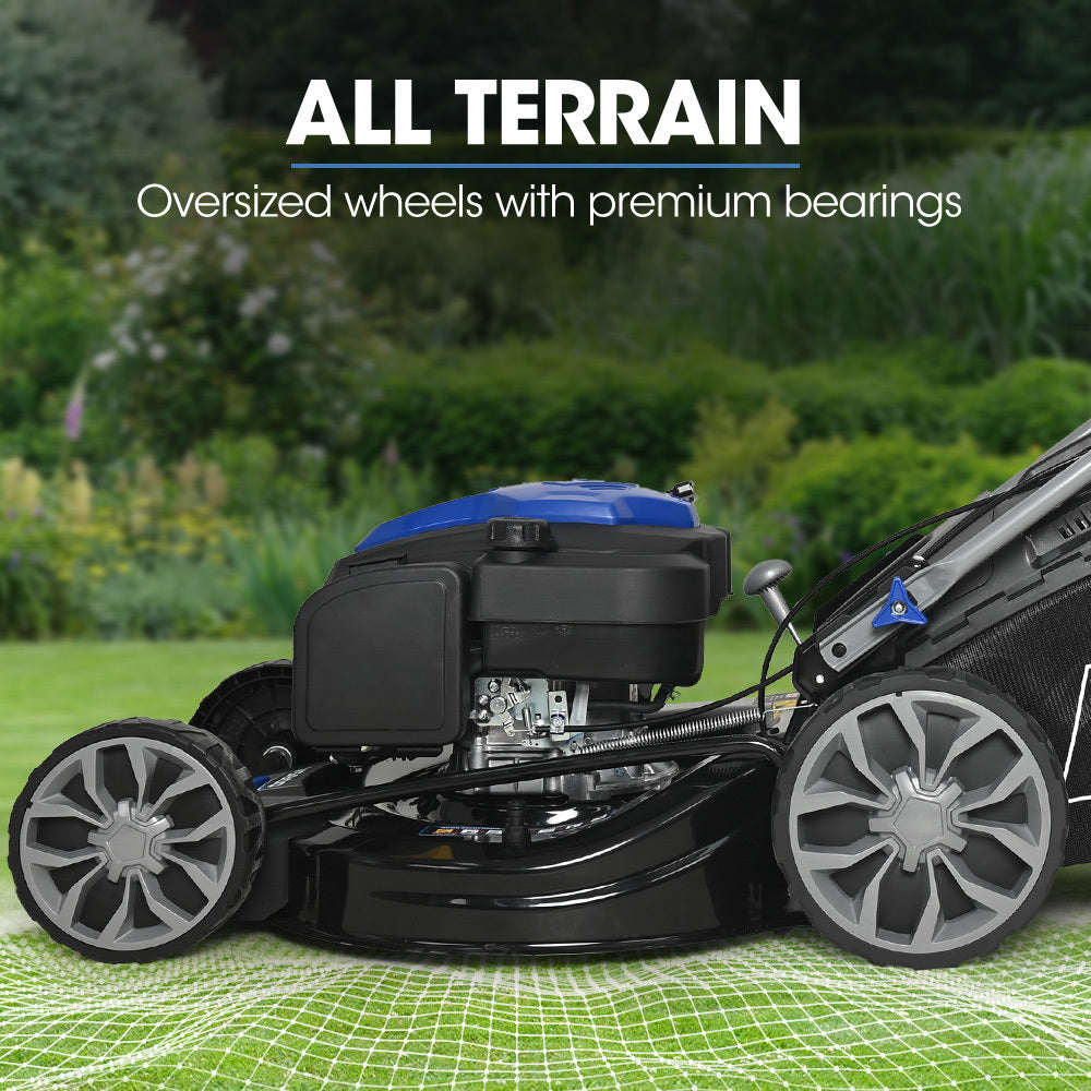 224cc Self-Propelled Lawn Mower, Electric Start, 0.56m Cut Width, 60L Catcher