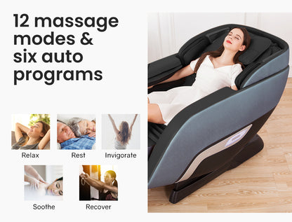 Ultimate Zero Gravity Recliner with Heat, Bluetooth, and 145cm SL-Track Massage