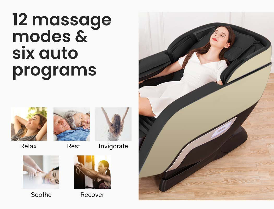 Zero Gravity Full Body Massage Recliner Chair with Heat & Bluetooth, 145cm Track