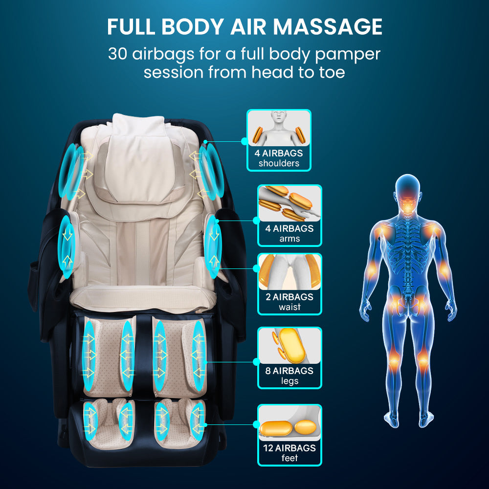 Electric Full Body Massage Chair with Heat, Bluetooth & Zero Gravity Recline