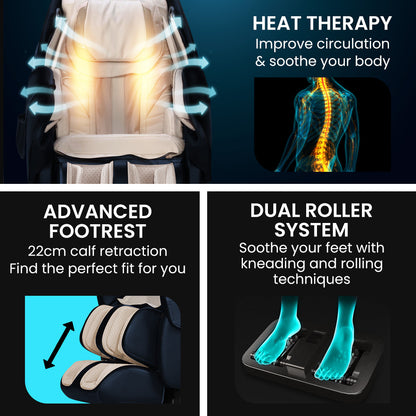 Electric Full Body Massage Chair with Heat, Bluetooth & Zero Gravity Recline