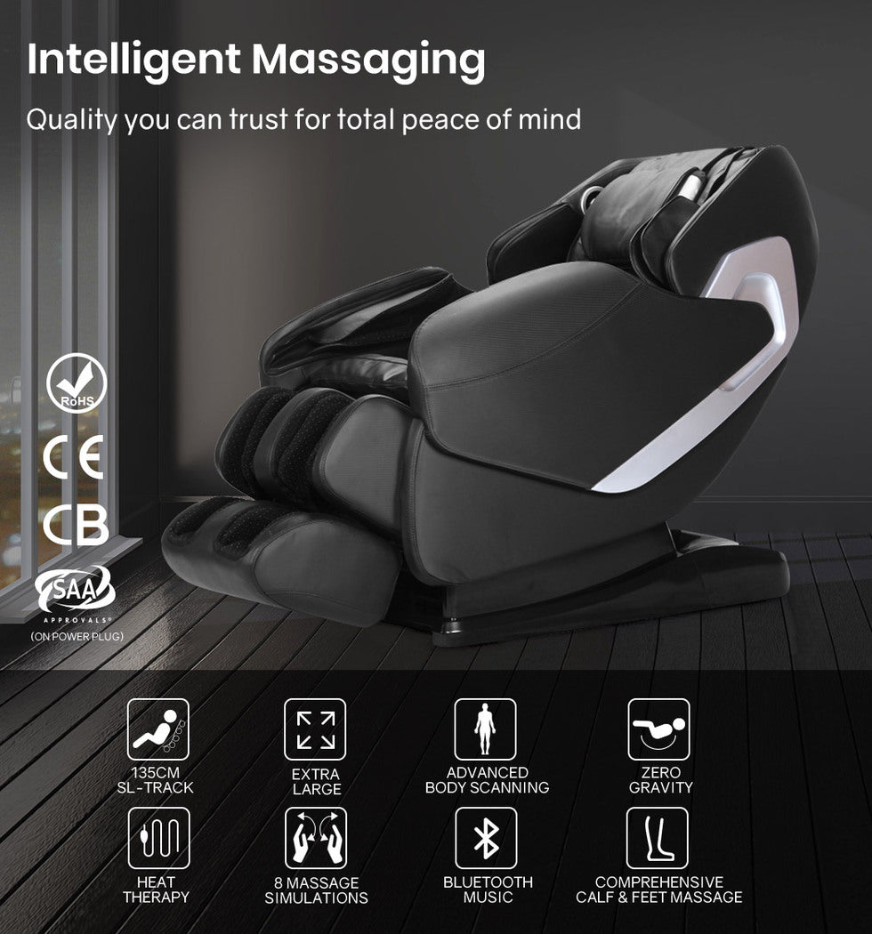 Luxury Full Body Massage Chair with 135cm SL-Track, Heat, and Bluetooth Audio