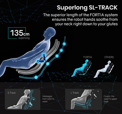 Luxury Full Body Massage Chair with 135cm SL-Track, Heat, and Bluetooth Audio