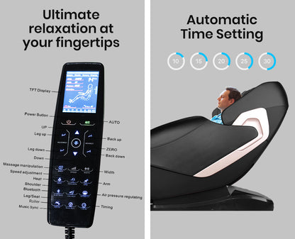Luxury Full Body Massage Chair with 135cm SL-Track, Heat, and Bluetooth Audio