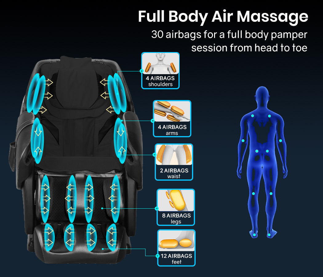 Luxury Full Body Massage Chair with 135cm SL-Track, Heat, and Bluetooth Audio