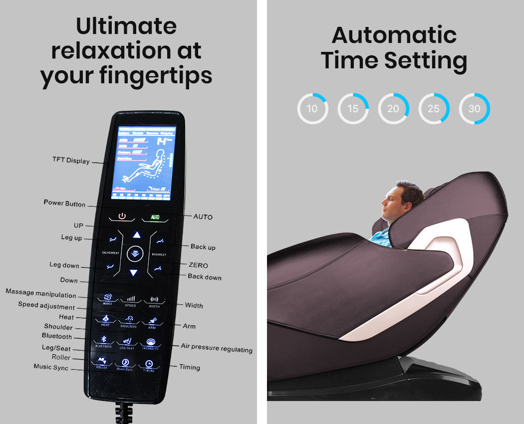 Luxury Full Body Massage Chair with Heat, Bluetooth, and Zero Gravity Recline