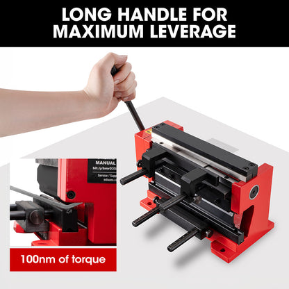 Compact Metal Brake Press & Shear - Manual Bender with Adjustable Angles