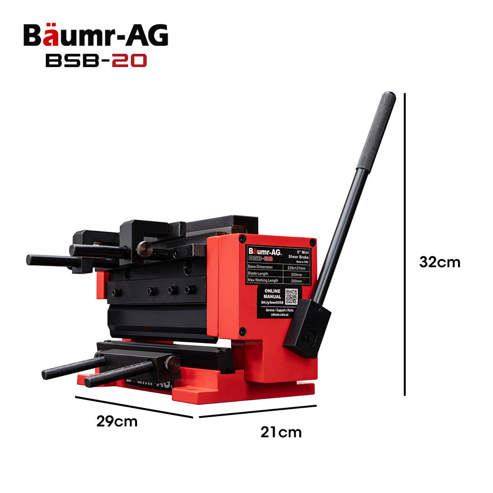 Compact Metal Brake Press & Shear - Manual Bender with Adjustable Angles