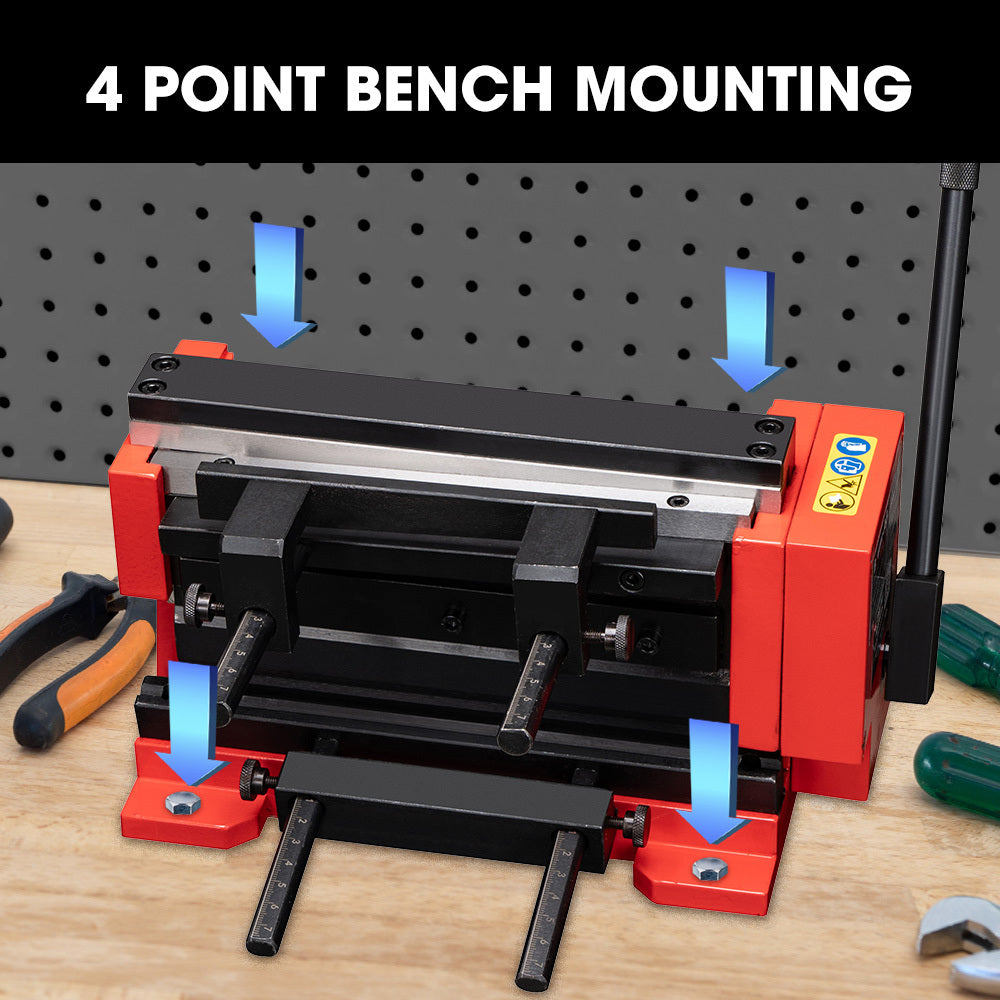 Compact Metal Brake Press & Shear - Manual Bender with Adjustable Angles