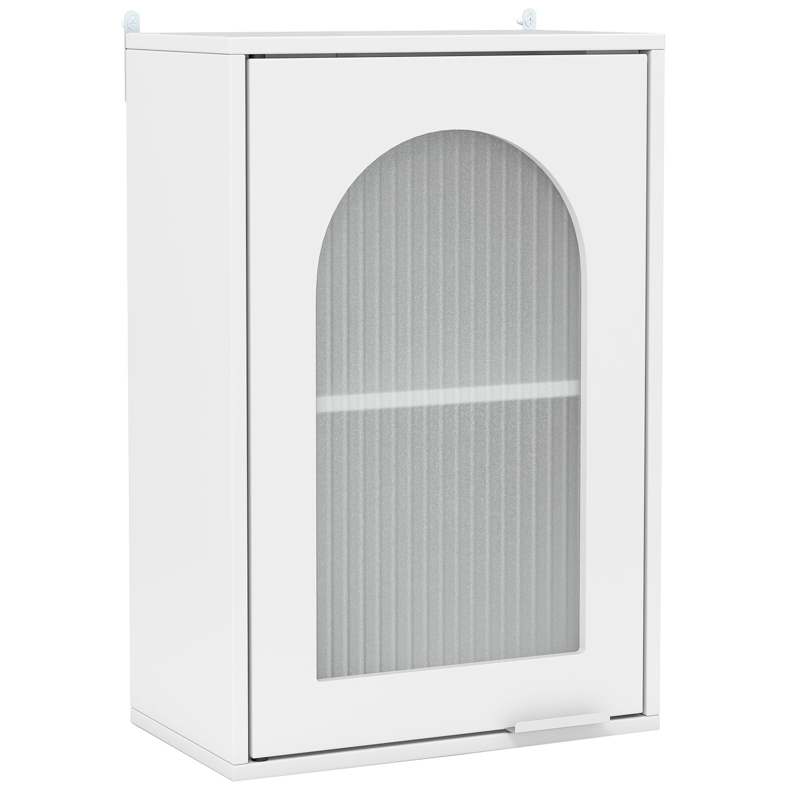 Bathroom Wall Cabinet Medicine Cabinet with Tempered Glass Door-White