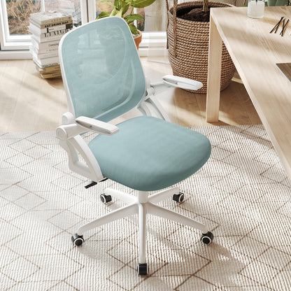 Mesh Ergonomic Computer Desk Chair with Lumbar Support and Flip-up Arms-Navy