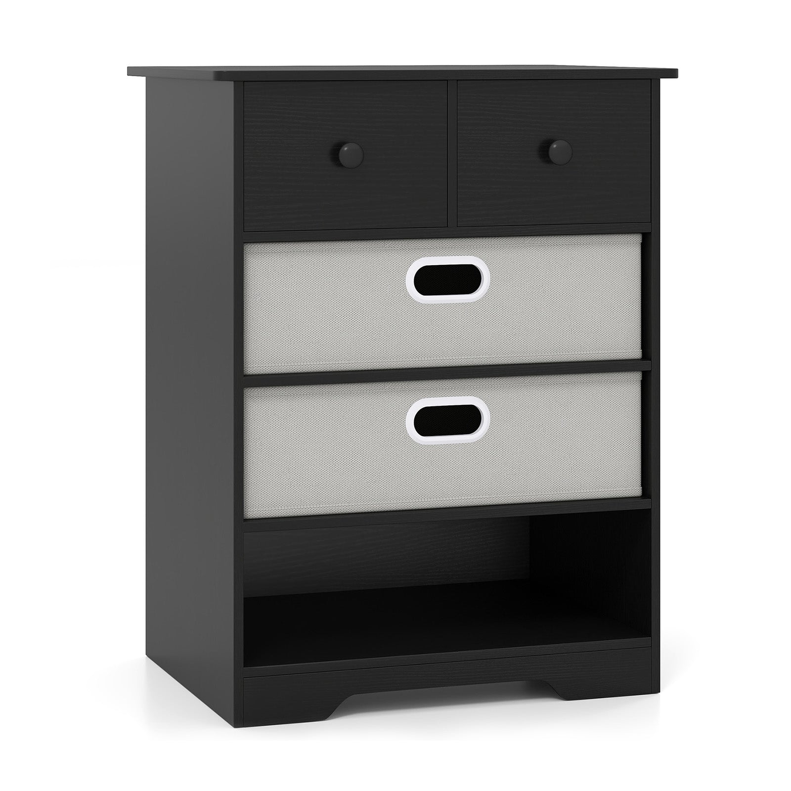 4-Drawer Dresser Modern Chest Storage Organizer Multifunctional Freestanding Nightstand-Black