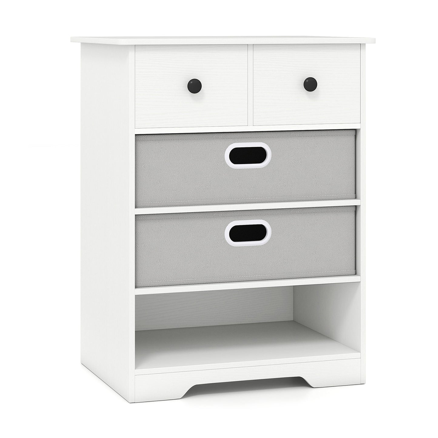 4-Drawer Dresser Modern Chest Storage Organizer Multifunctional Freestanding Nightstand-White