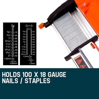 Cordless 20V 2-in-1 Brad Nailer and Stapler with 0.15-0.5m Fasteners