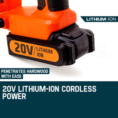 Cordless 20V 2-in-1 Brad Nailer and Stapler with 0.15-0.5m Fasteners