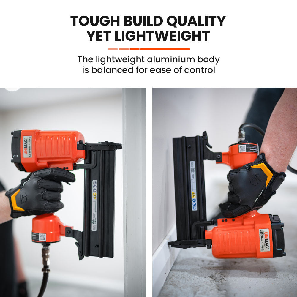 Heavy-Duty Pneumatic Concrete Nailer, 18-64mm, Quick-Load, Ergonomic Design