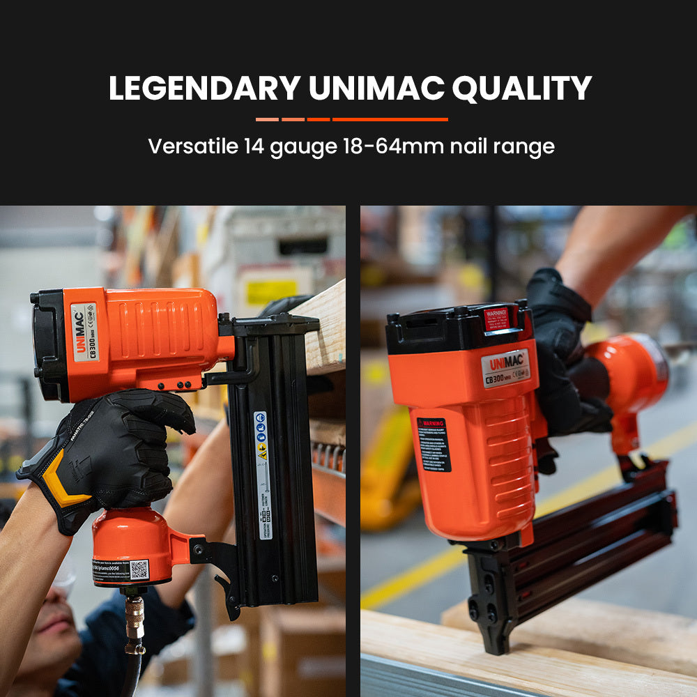 Heavy-Duty Pneumatic Concrete Nailer, 18-64mm, Quick-Load, Ergonomic Design