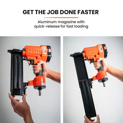 Heavy-Duty Pneumatic Concrete Nailer, 18-64mm, Quick-Load, Ergonomic Design