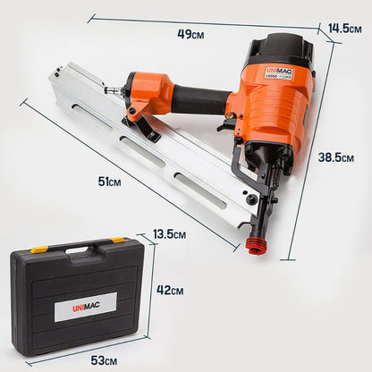 Heavy-Duty 0.05-0.09m Angled Framing Nail Gun with 120PSI Pneumatic Power