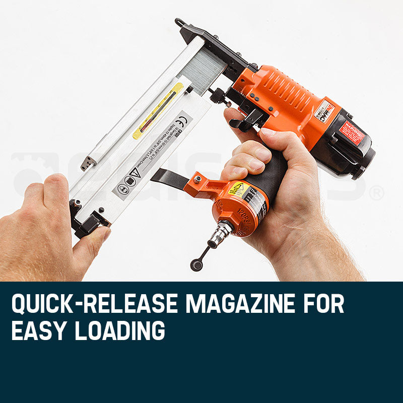 2-in-1 Pneumatic Stapler/Brad Nailer, Lightweight 1.46kg, 15-50mm Nails