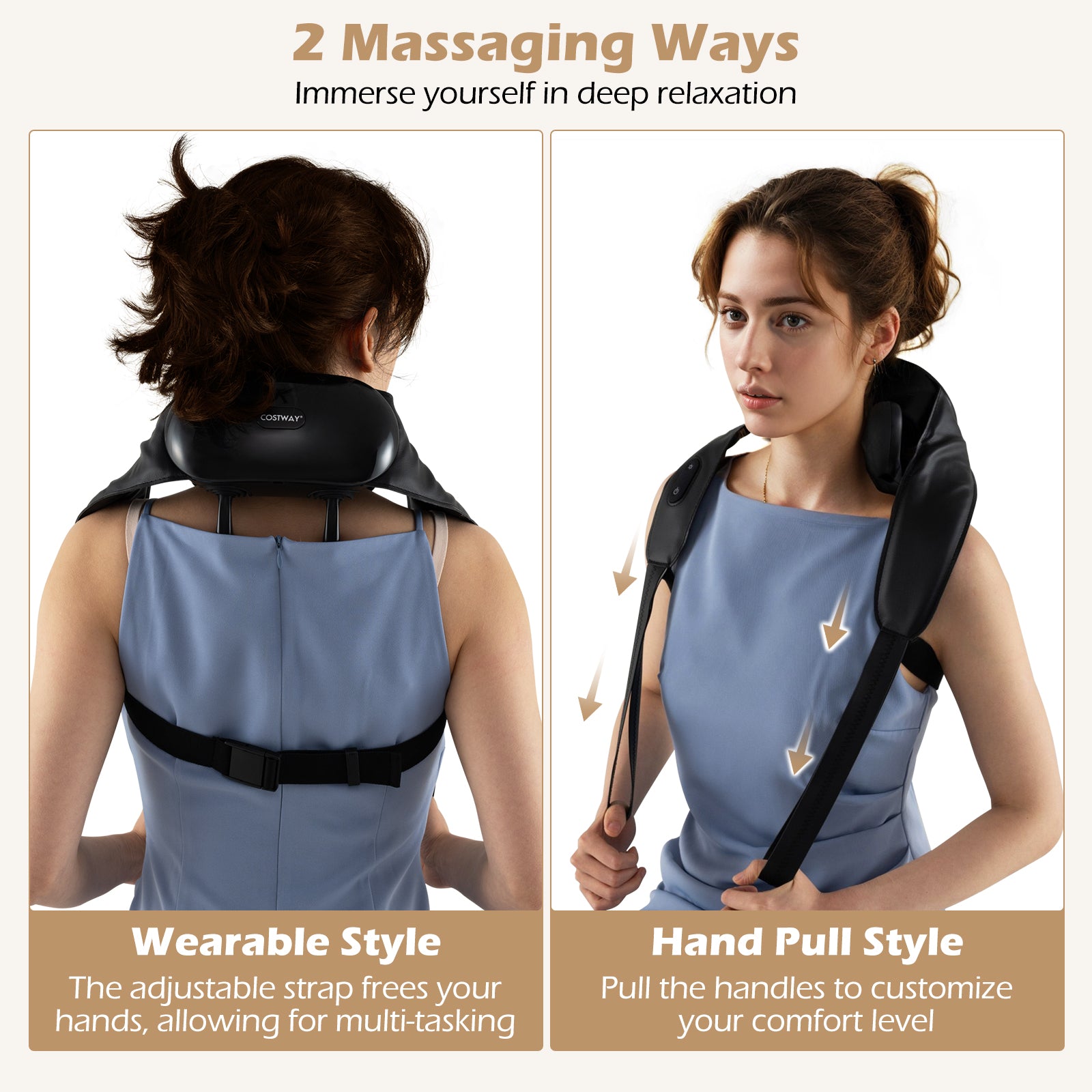 Neck Shoulder Massager 4D Deep Tissue Kneading Shiatsu Massage Machine-Black
