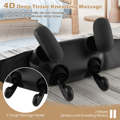 Neck Shoulder Massager 4D Deep Tissue Kneading Shiatsu Massage Machine-Black