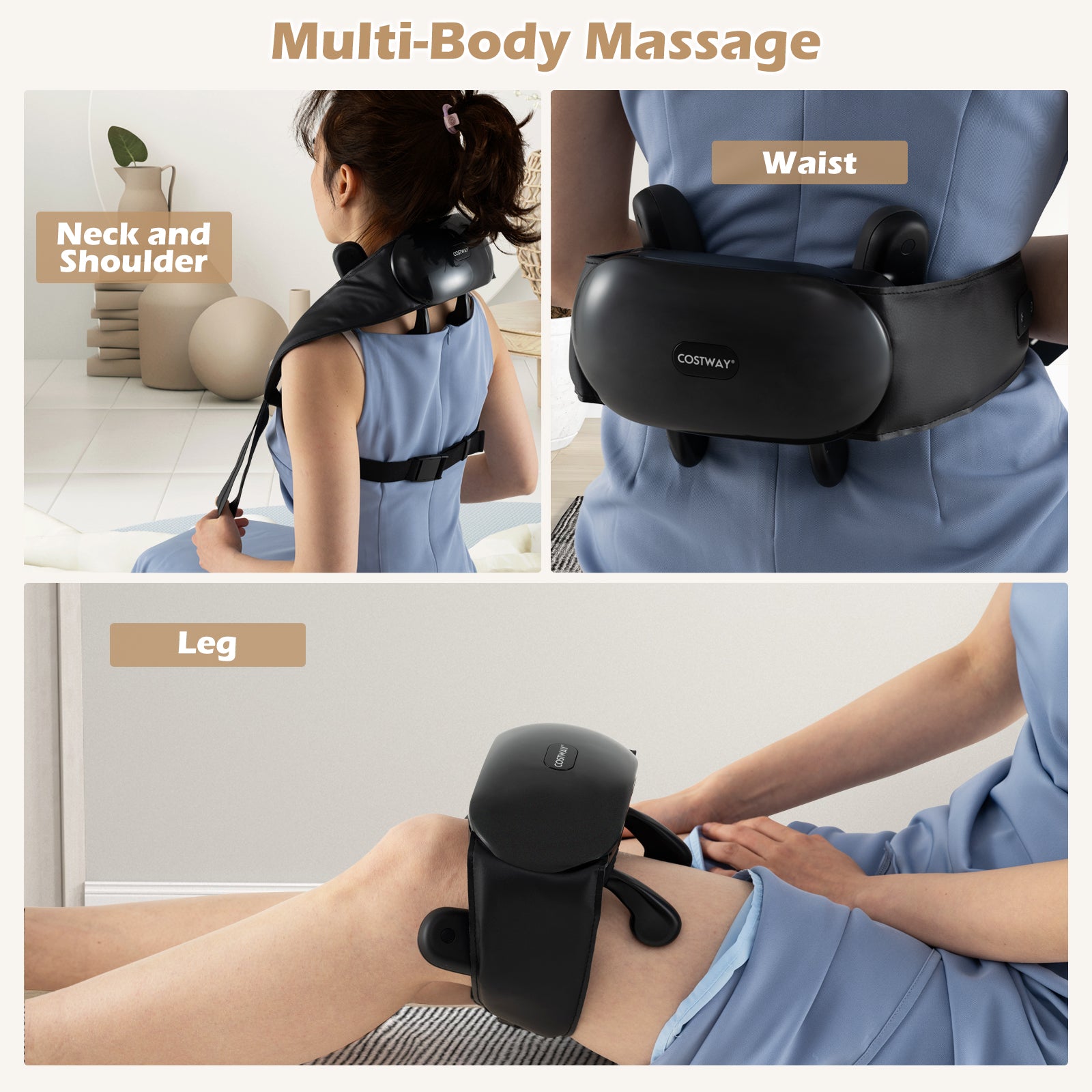 Neck Shoulder Massager 4D Deep Tissue Kneading Shiatsu Massage Machine-Black