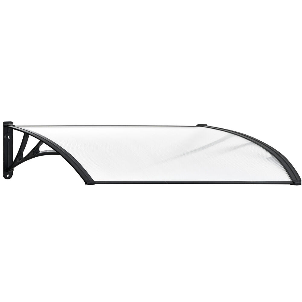 1x1m Black Exterior Awning - UV & Rain Protection Polycarbonate Canopy