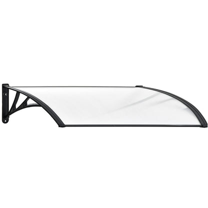 1x1m Black Exterior Awning - UV & Rain Protection Polycarbonate Canopy