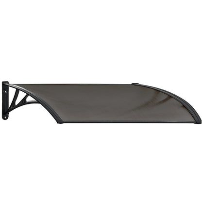 1x1m Exterior Awning - UV Rain Protection Polycarbonate Canopy, Black